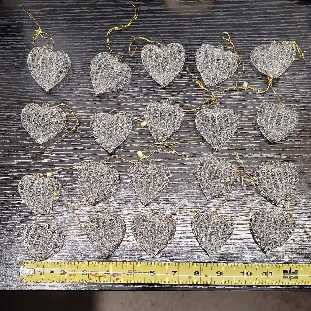 Clear Heart-Shaped Holiday Ornaments